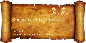 Kurgyis Petúnia névjegykártya